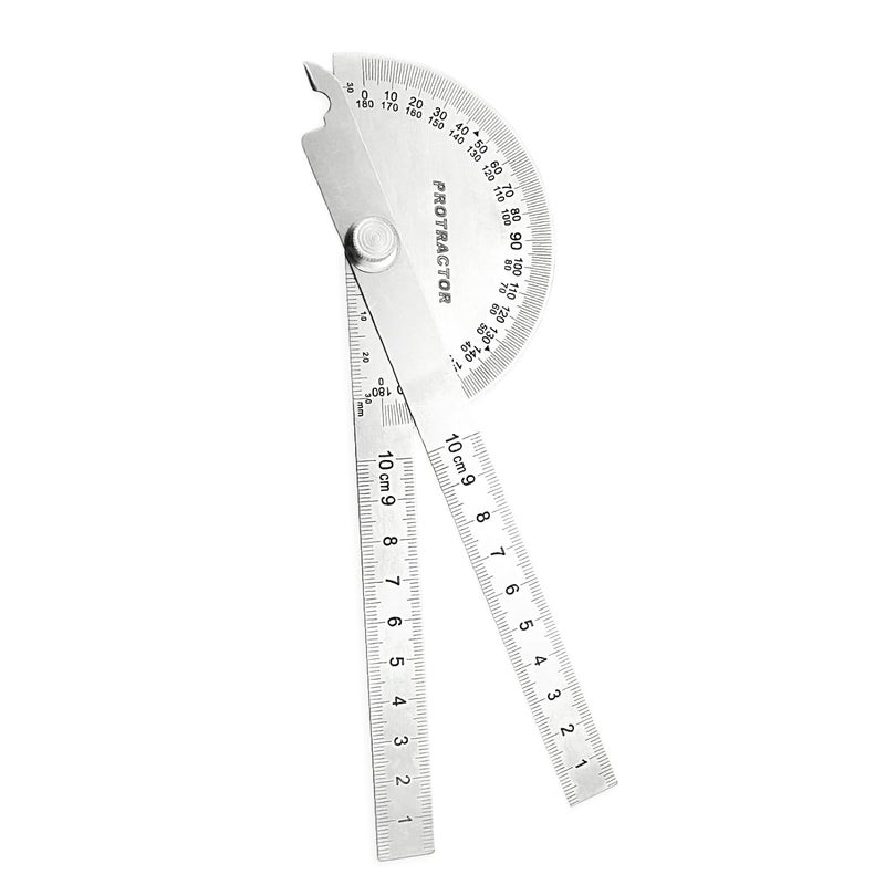 NORTOOLS Stainless Steel Angle Protractor -180° Two Arm Ruler Adjustable Finder Angle Protractor Ruler Woodworking Machinist Measure Tools((10 cm/ 3.94 Inch) - Image 1